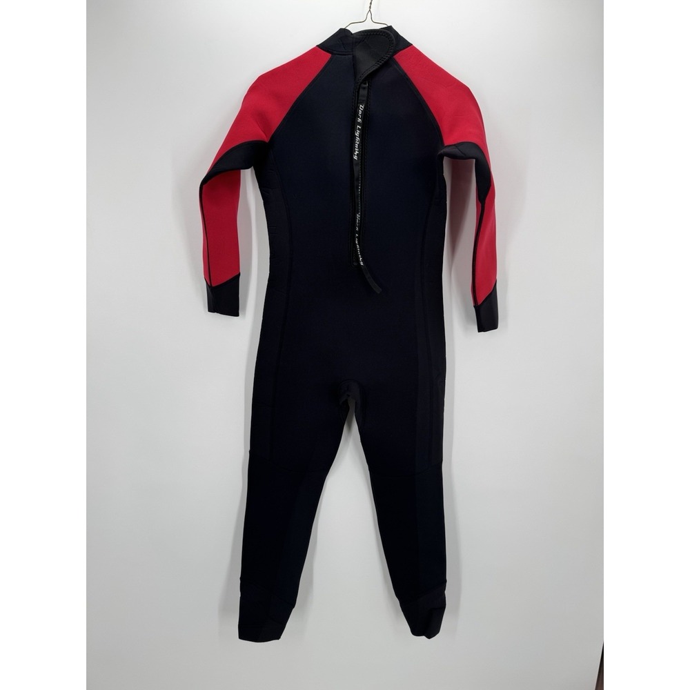 Dark Lightning Wetsuit Kids Size 14 Full Body Neoprene Explorer Black Red Surfin